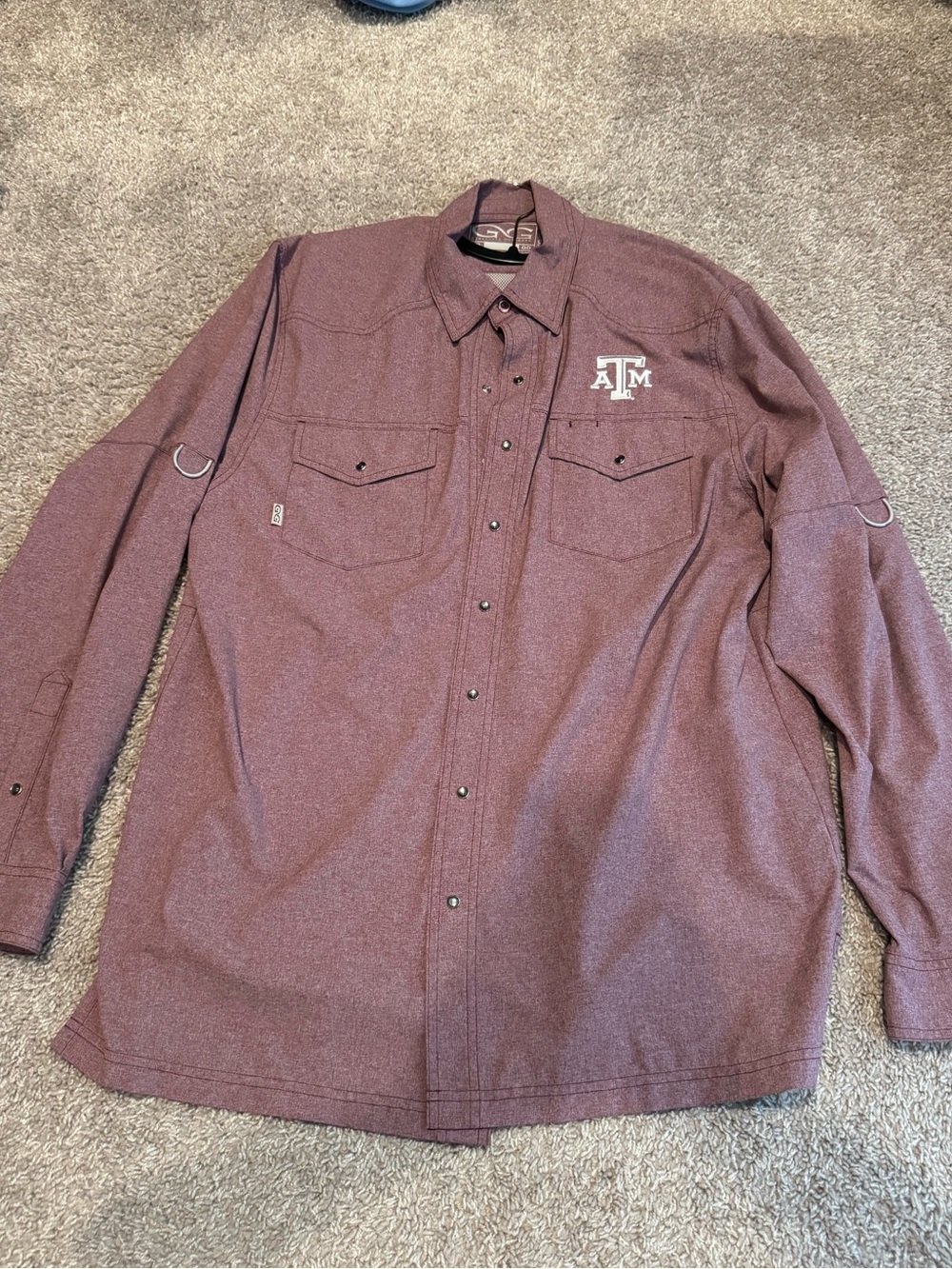 Men’s Maroon Texas A&M GameGuard Caviar Pearl Snap Long Sleeve Shirt